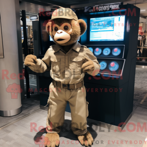 Tan Monkey maskot kostume...