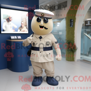 Beige Navy Soldier mascot...