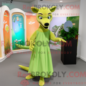 Lime Green Dingo mascot...