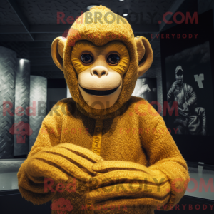 Gold Monkey maskot kostume...