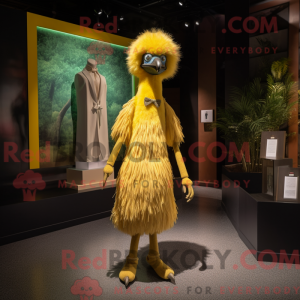 Yellow Emu mascot costume...