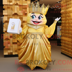 Gold Queen mascot costume...