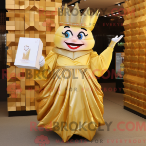 Gold Queen-maskotdraktfigur...