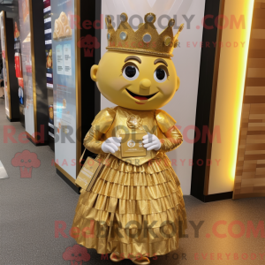 Gold Queen-maskotdraktfigur...