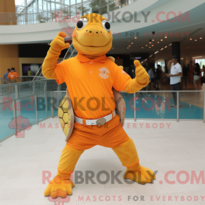 Orange havskildpadde maskot...
