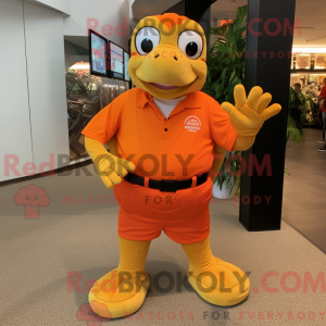 Orange havskildpadde maskot...