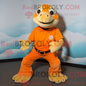 Orange Sea Turtle mascot...