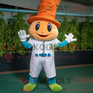 Cyan Carrot mascot costume...