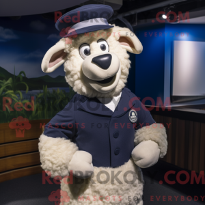 Navy Merino Sheep maskot...