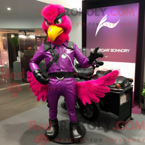 Magenta Roosters mascot...