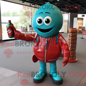 Blaugrüne Flasche Ketchup...