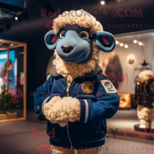 Navy Merino Sheep maskot...