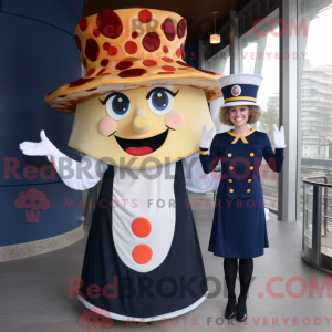 Navy Pizza Slice mascot...