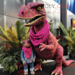 Magenta Allosaurus maskot...