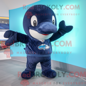 Black Blue Whale mascot...