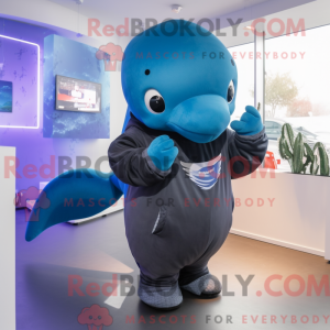 Black Blue Whale mascot...