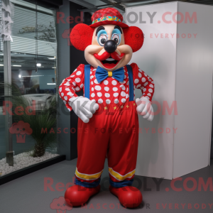 Rød klovn maskot kostume...