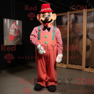 Rode clown mascottekostuum...