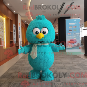 Disfraz de mascota turquesa...