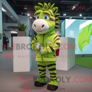 Lime Green Zebra mascot...