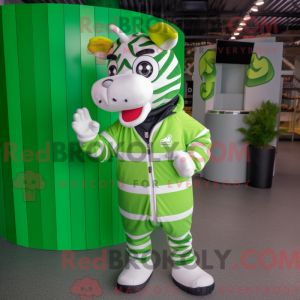 Lime Green Zebra mascot...