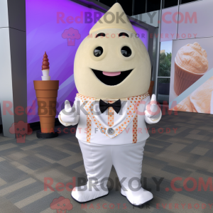 White Ice Cream Cone mascot...