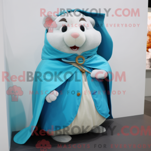 Cyan Hamster mascot costume...