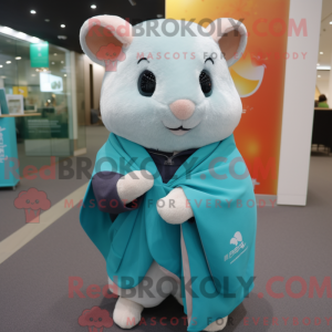 Cyan chomik maskot drakt...