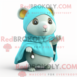 Cyan Hamster mascot costume...