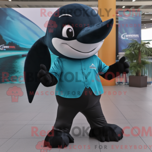 Turkis Killer Whale maskot...