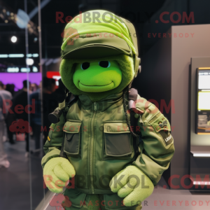 Grøn Para Commando maskot...