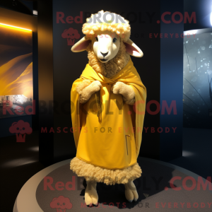 Gold Merino Sheep mascot...