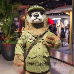 Olive Giant Sloth mascot...