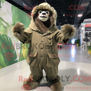 Olive Giant Sloth mascot...