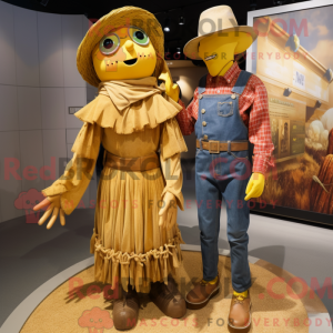 Gold Scarecrow mascot...