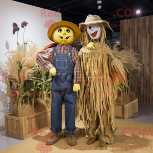 Gold Scarecrow-maskot drakt...