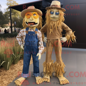 Gold Scarecrow mascot...