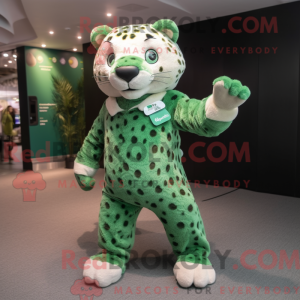 Grøn Leopard maskot kostume...