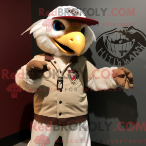 Cream Hawk mascot costume...