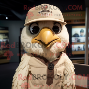 Cream Hawk mascot costume...