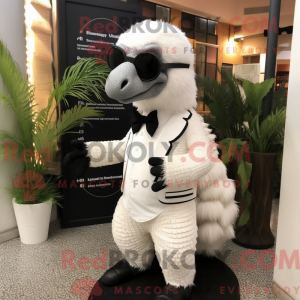 Hvid Pangolin maskot...