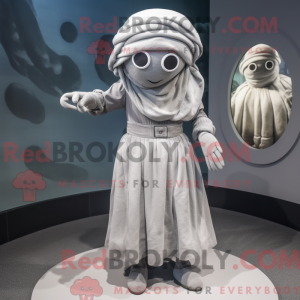 Grå Medusa-maskotdraktfigur...