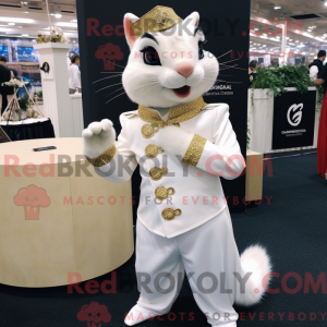 Hvid Chipmunk maskot...