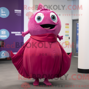 Magenta tun maskot kostume...