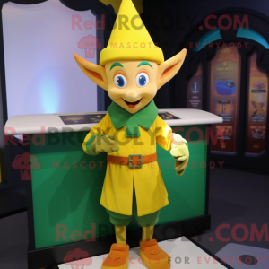 Yellow Elf mascot costume...