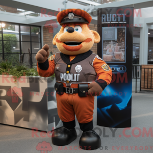 Rust Police Officer mascot...