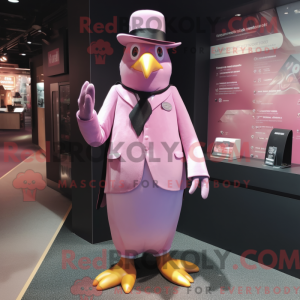 Pink Penguin maskot kostume...