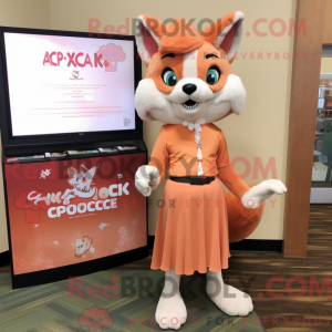Peach Fox mascot costume...
