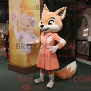 Peach Fox mascot costume...