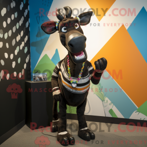 Zwart Okapi-mascottekostuum...